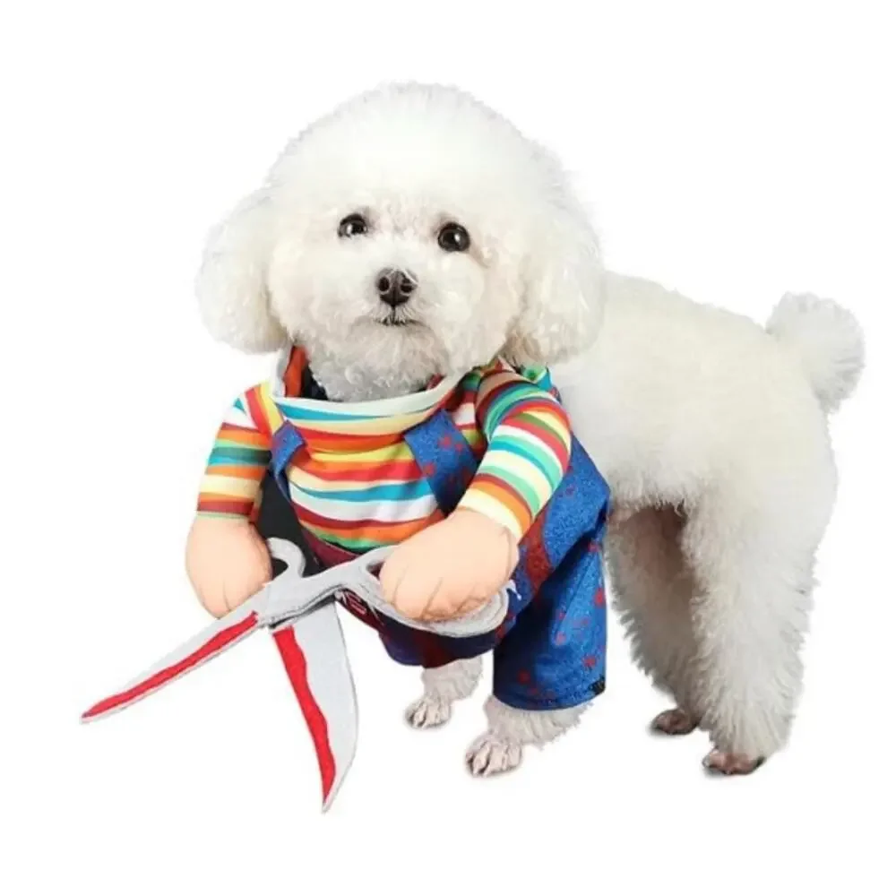 Dog Chucky Halloween Costume Scissors Funny Medium